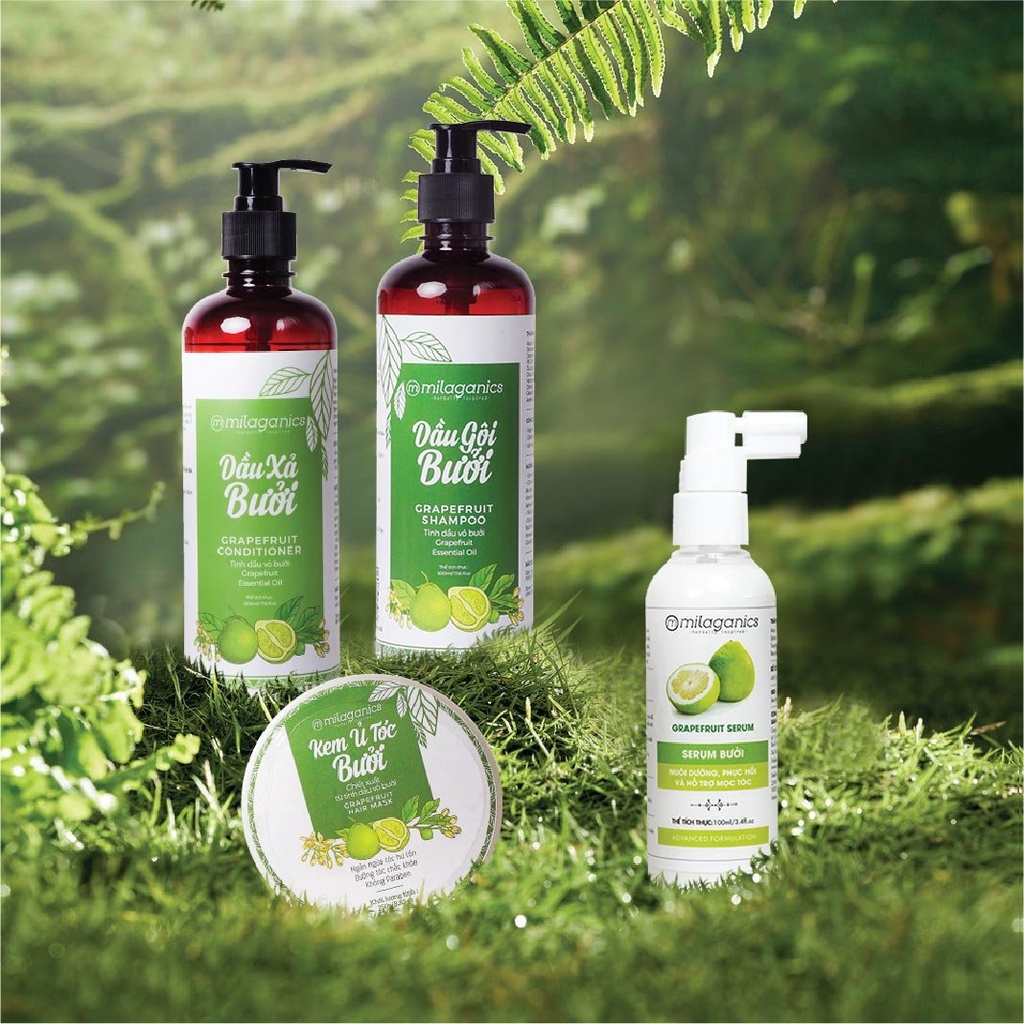 Combo 2 xịt bưởi mọc tóc từ tinh dầu bưởi nguyên chất dưỡng tóc chắc khỏe MILAGANICS 100ml/ chai