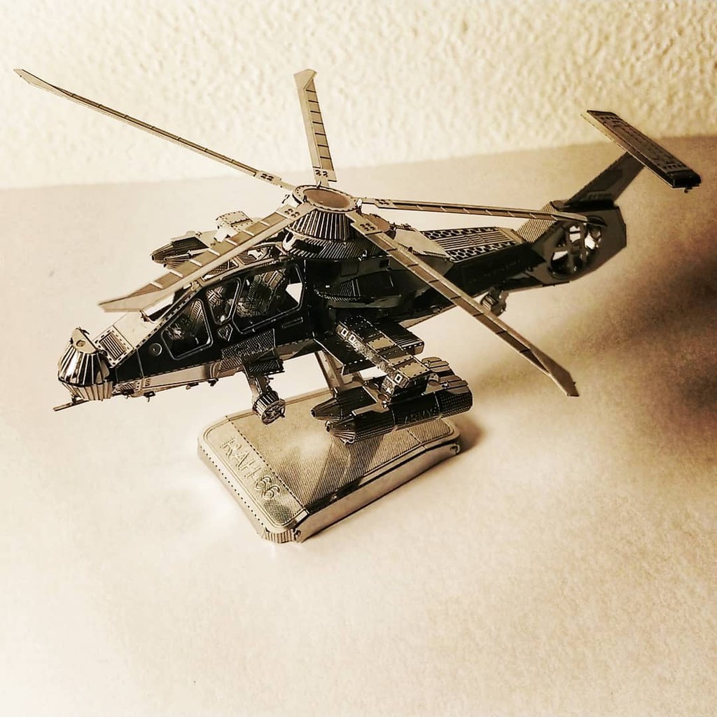 MÔ HÌNH 3D KIM LOẠI LẮP RÁP RAH-66 STEALTH HELICOPTER - HÀNG NHẬP KHẨU