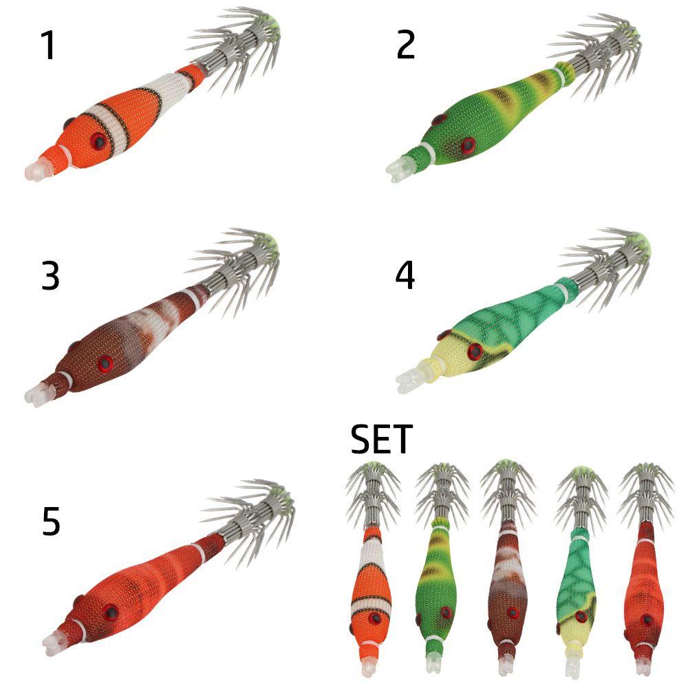 Set 5 Mồi Câu Cá Giả Hình Con Mực Mềm 3.3g 60mm
