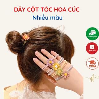 SET 4 DÂY CỘT TÓC HOA CÚC DỄ THƯƠNG, CHUN CỘT TÓC HOA CÚC HÀN QUỐC