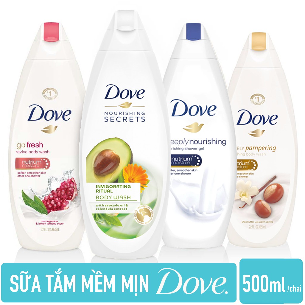 Combo 2 chai sữa tắm DOVE nhập khẩu từ Đức 500ml/chai