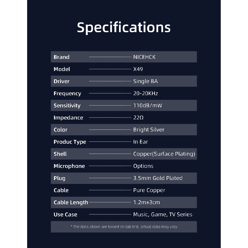 Tai nghe kim loại cân bằng âm thanh NICEHCK X49