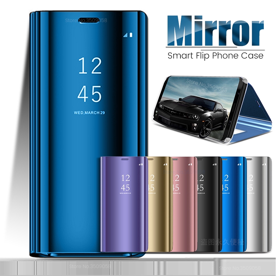 Ốp Điện Thoại Nắp Lật Tráng Gương Thông Minh Cho Samsung Galaxy Note 10 Pro Note 10+ Note 9 Note 8