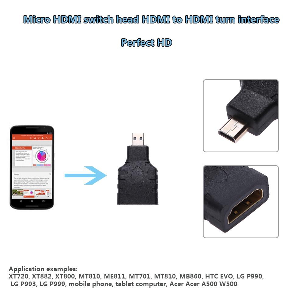 [Chất lượng cao]Micro HDMI Female to HDMI Male Adapter Connector Converter for Android TV