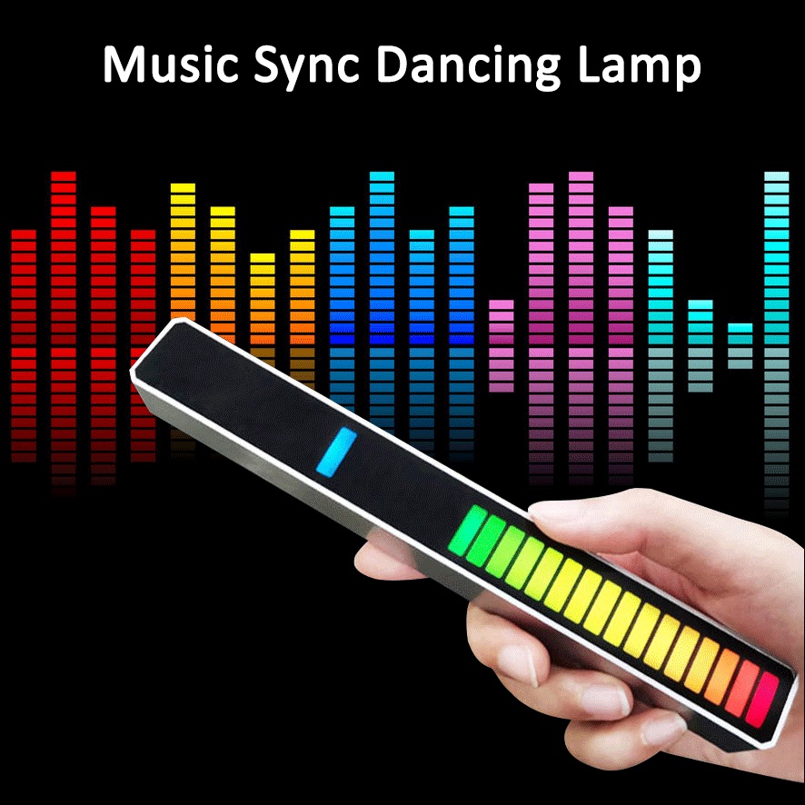 Đèn LED RGB điều khiển giọng nói bằng nhựa ABS có thể decor gắn trong xe hơi, để bàn máy tính - Đèn TikTok không APP