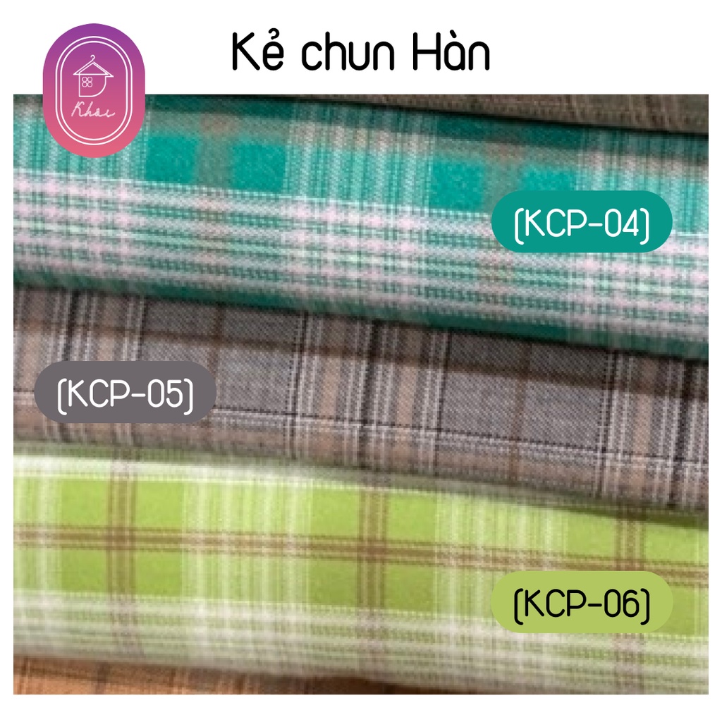 Vải kẻ chun Hàn cao cấp chất siêu mát, co giãn tốt dùng may vay áo, váy, trang phục style Hàn Quốc cực đỉnh
