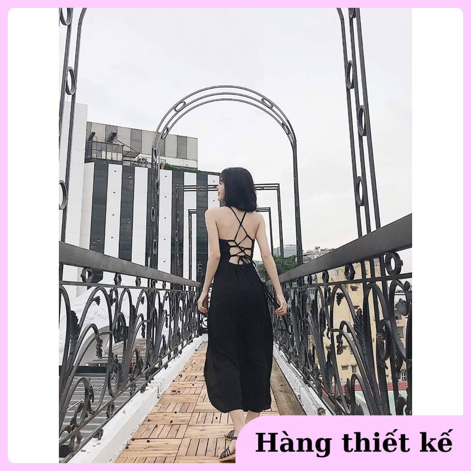 ( Hàng cao cấp ) Đầm Maxi Đi Biển Đan Lưng Dáng Dài Cao Cấp [KÈM ẢNH THẬT]