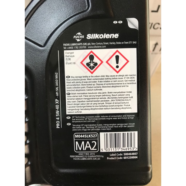 Nhớt Fuchs Silkolene Pro 4 5W40 XP 4T 1L Hàng Chính Hãng