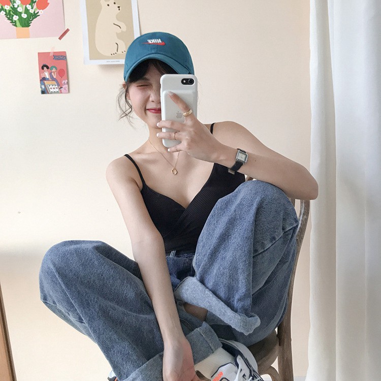 Áo croptop đắp chéo 2 dây💖Áo dáng ôm vừa vặn 💖 Thời trang hè 2021 | BigBuy360 - bigbuy360.vn