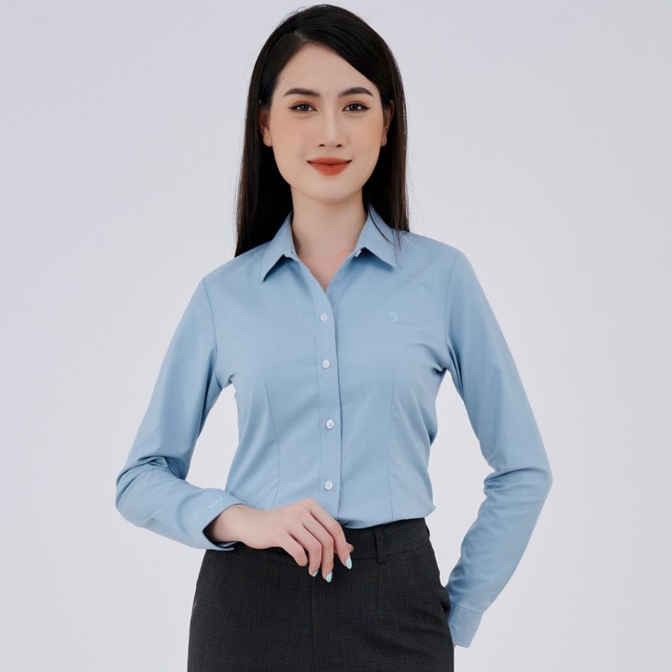 Áo sơ mi nữ Thái Hòa Shop tay dài trơn giãn 2869 - 6 MÀU SẮC