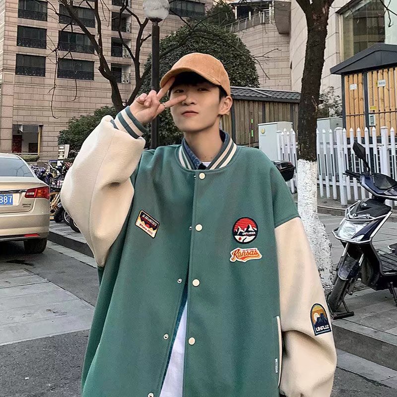 Áo khoác bóng chày dáng rộng thời trang xuân thu cá tính
