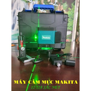 Máy cân mực bắn cốt laser MAKITA 12 tia xanh lazer có điều khiển, kính, sạc, chân đế máy, hộp nhựa