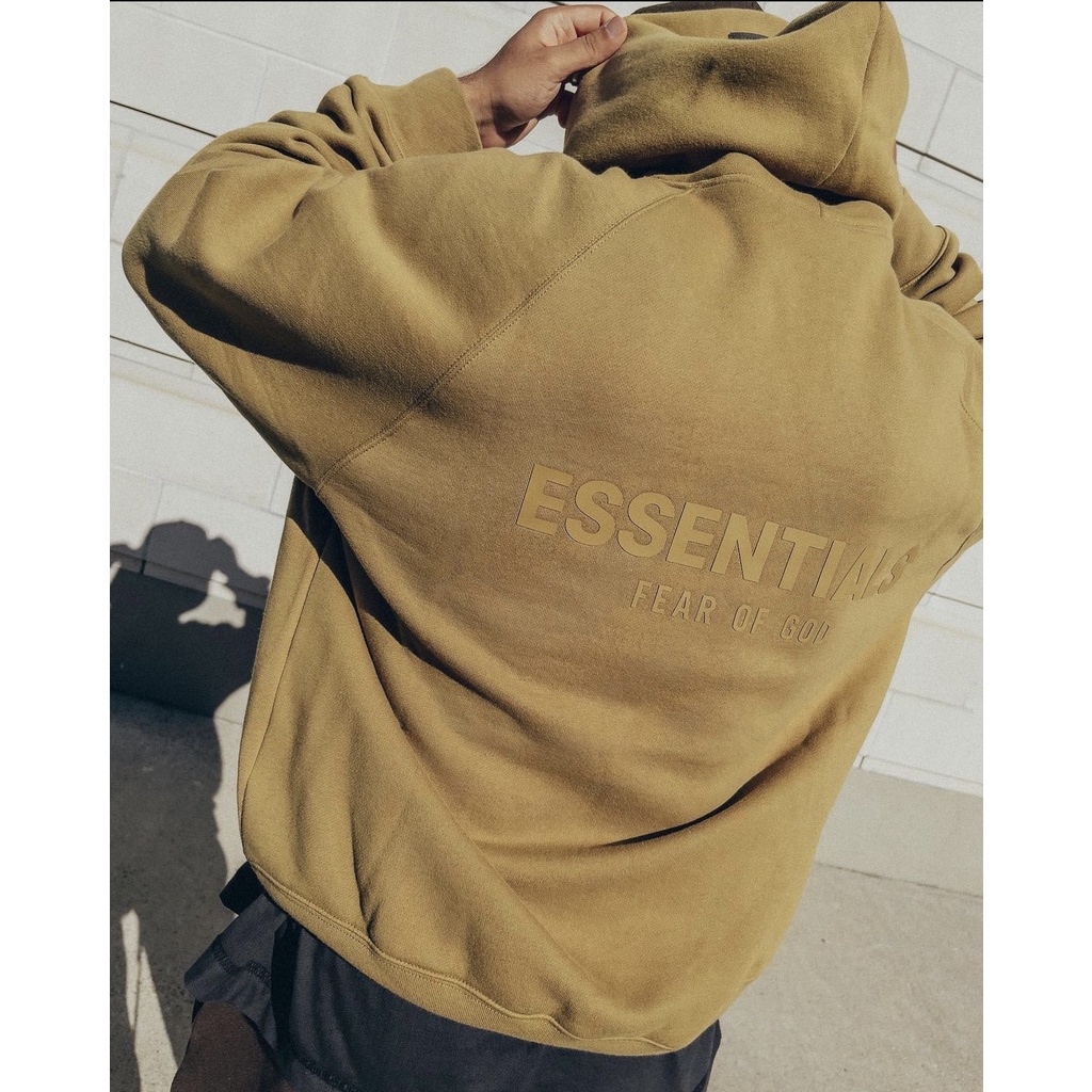 ⚡️[Hight Quality] - Áo Fear of God Essentials Pull-Over Hoodie (SS21) Amber/Pistachio/Harvest , áo hoodie FOG ESSENTIALS