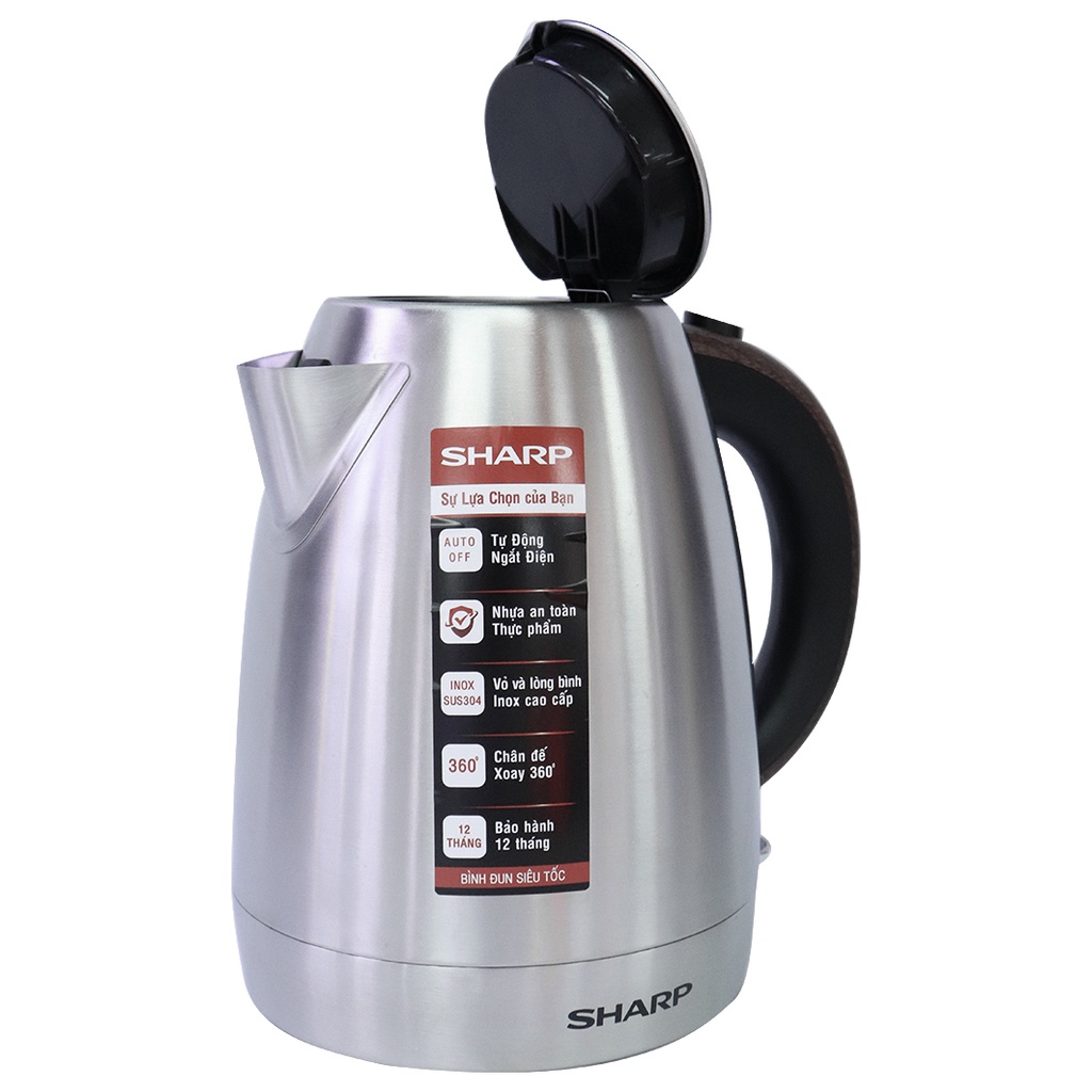 Bình đun siêu tốc Sharp EKJ-17EVSD-WD 1.7 lít - Hàng chính hãng