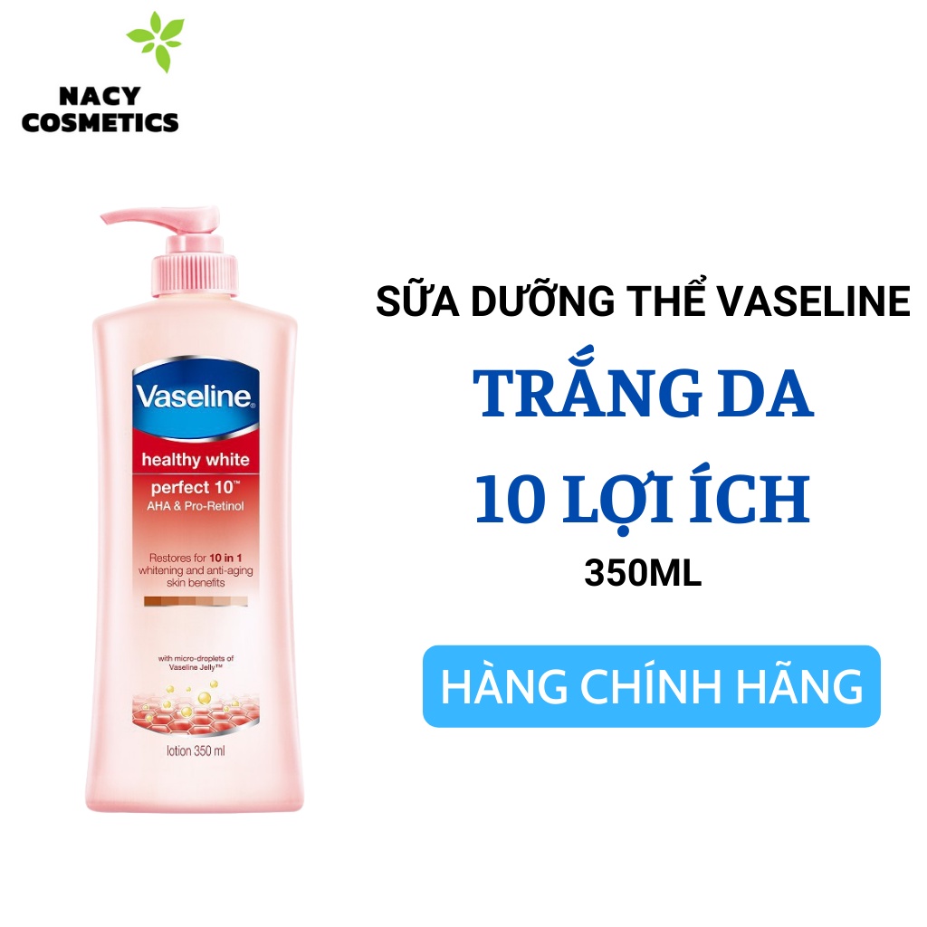 Sữa Dưỡng Thể Vaseline Trắng Da 10 Lợi Ích 350ml