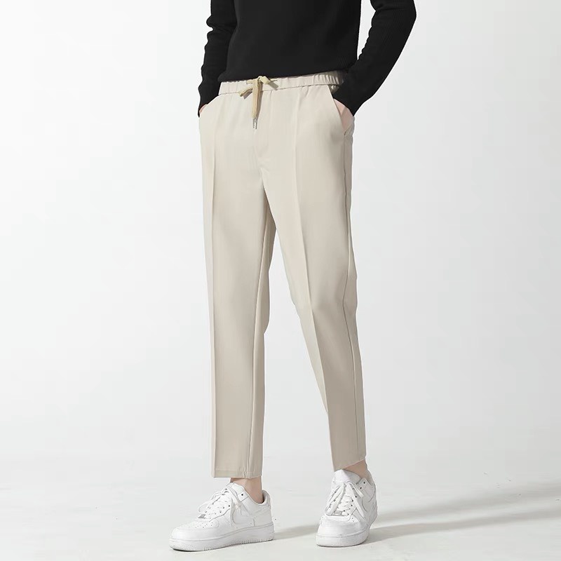 Quần âu nam cạp chun có dây ,quần baggy nam ống rộng dáng âu phong cách hàn quốc , co giãn nhẹ mặc rất thoải mái