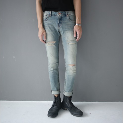 Quần Jeans Skinny Dáng Ôm vừa đủ GD rách đùi