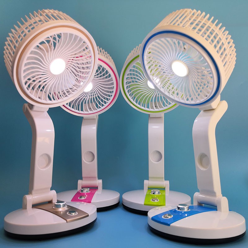 Quạt sạc tích điện gấp gọn có đèn Folding Fan LR-2018- Giao màu ngẫu nhiên