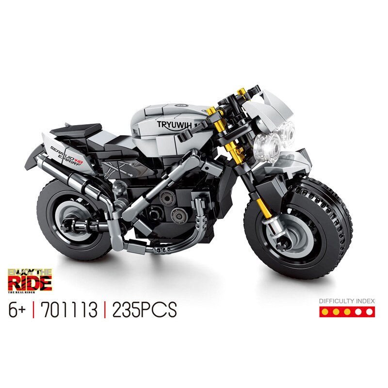 Đồ chơi Lắp ráp Mô hình Sembo 701113 Triumph frogTechnic Motorcycle Kids MOC City Speed Motorbike