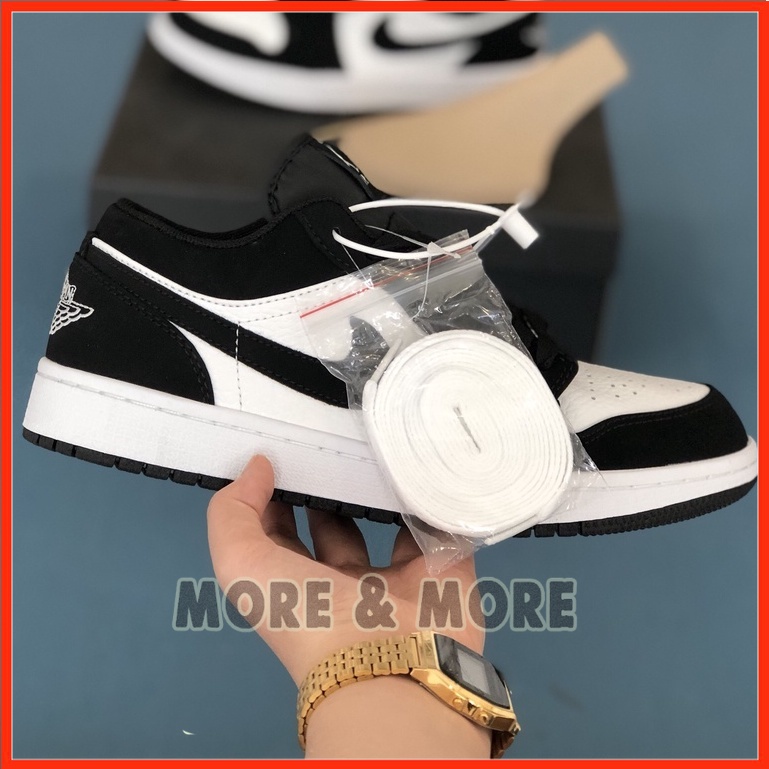 [Bản Da thật] Giày Sneaker Jd 1 Low &quot;Panda&quot; black white thấp cổ chất lượng nguyên bản MSN3127