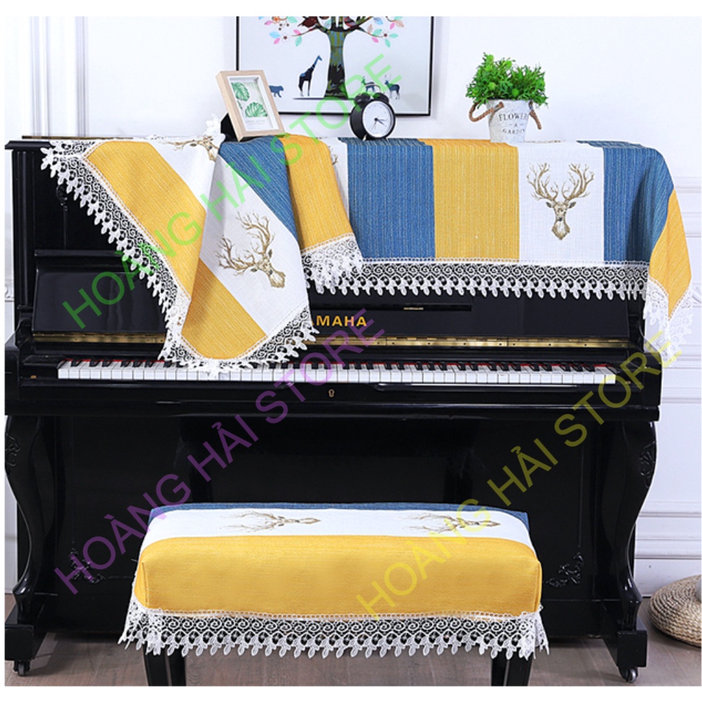 Khăn phủ đàn piano cơ, khăn phủ đàn piano điện tử 88 phím sang trọng chống bụi, chống xước