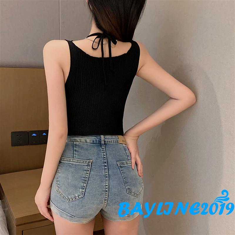 Áo Thun Hai Dây Giả Hai Mảnh Màu Sắc Thời Trang Mùa Hè Dành Cho Nữ