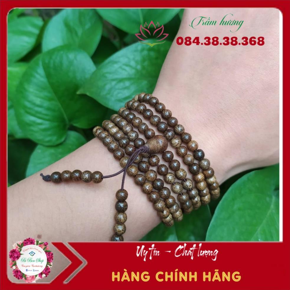 Vòng Tay Trầm Hương 216 Hạt - 4mm - Trầm Hương Tốc Tự Nhiên Quảng Nam - Tặng Hộp Gấm Cao Cấp