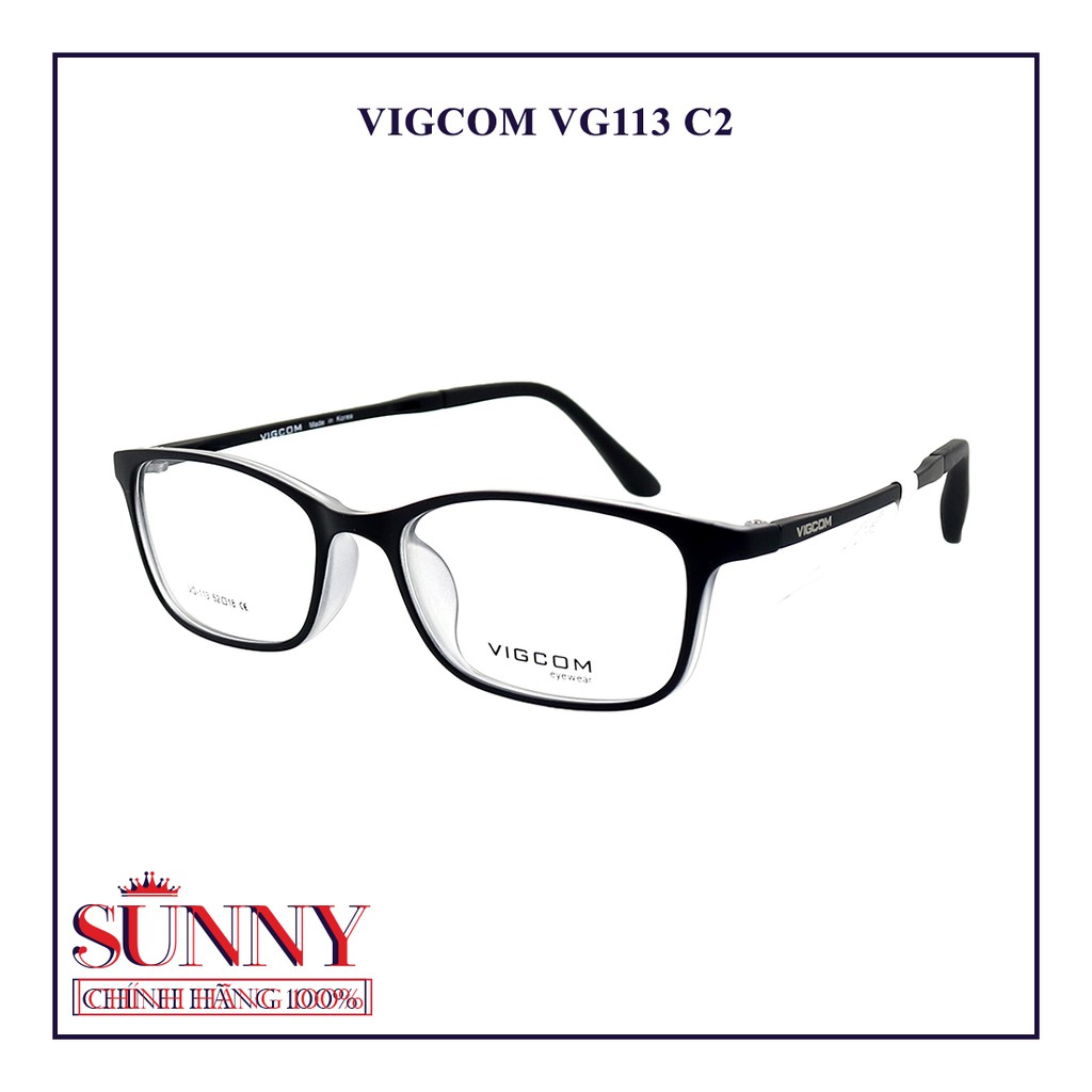Gọng kính Vigcom VG113 (P2)  - sp chính hãng, bảo hành toàn quốc, có kem tem chống hàng giả do bộ công an cấp