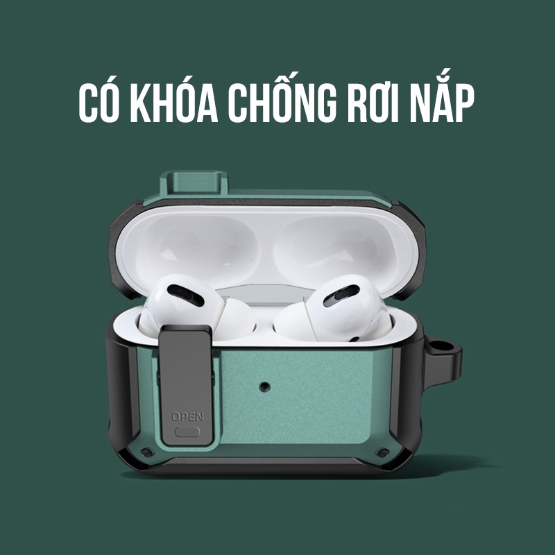 Vỏ Bảo Vệ Tai Nghe Airpod 1 2 3 Pro Mecha Có Khóa Chống Rơi Nắp Chất Liệu Nhựa TPU PC 2 Lớp Cao Cấp - Chinchin Case