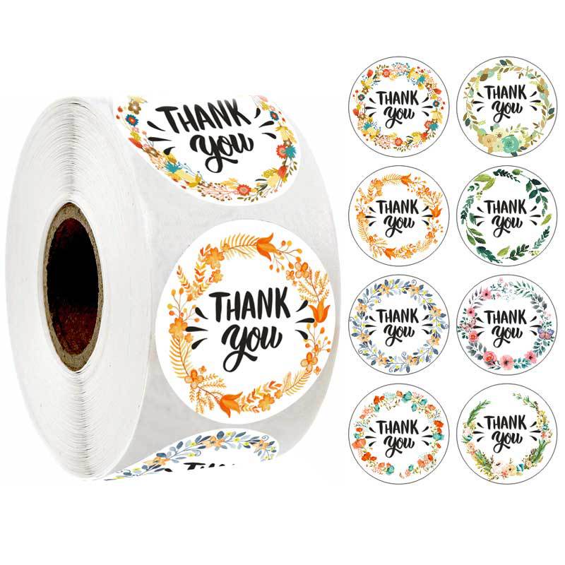 Cuộn 500 tem decal Cám ơn khách hàng chữ "Thank you for your order" tự dính dán đơn hàng TK-W72