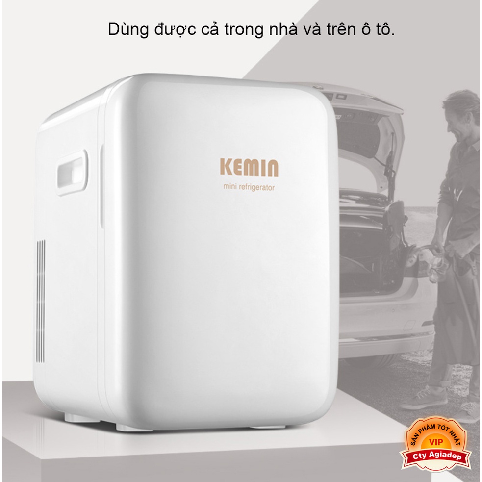 Tủ lạnh nhỏ 10L KEMIN dùng xe hơi ô tô trong nhà 2 chiều nóng lạnh