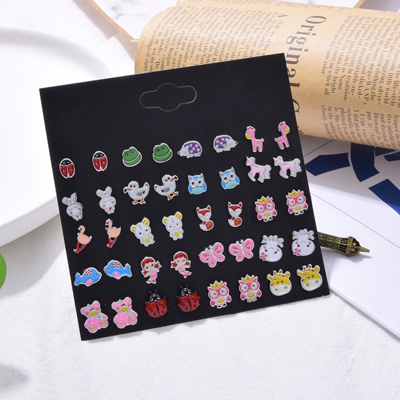 Set 20 Cặp Bông Tai Hình Ếch Đính Đá Thời Trang