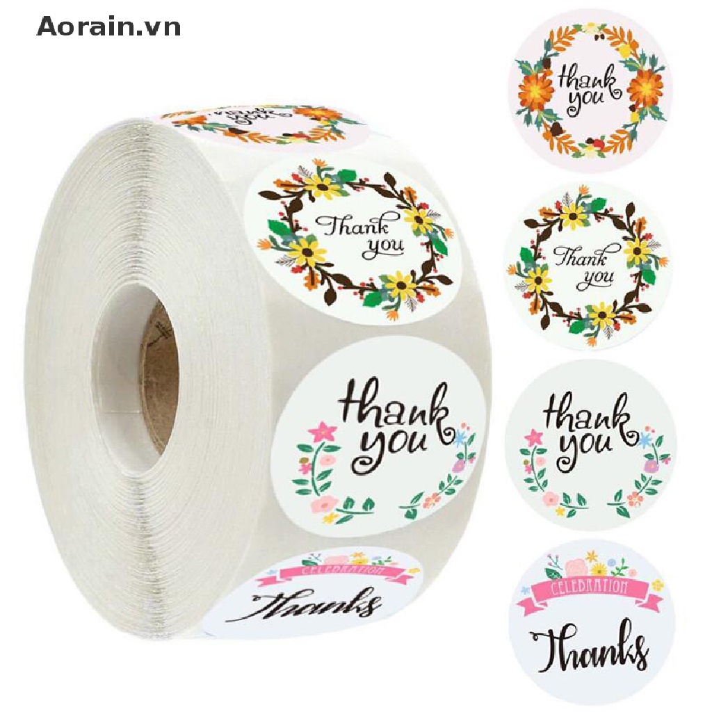 Set 500 Miếng Dán Phong Bì In Chữ Thank You Độc Đáo DIY