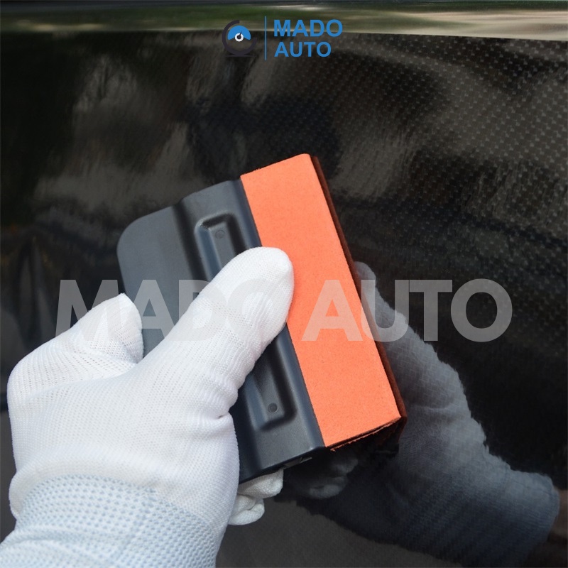 Gạt dán Decal ô tô CÓ NAM CHÂM lưỡi bọc da lộn MADO AUTO F240