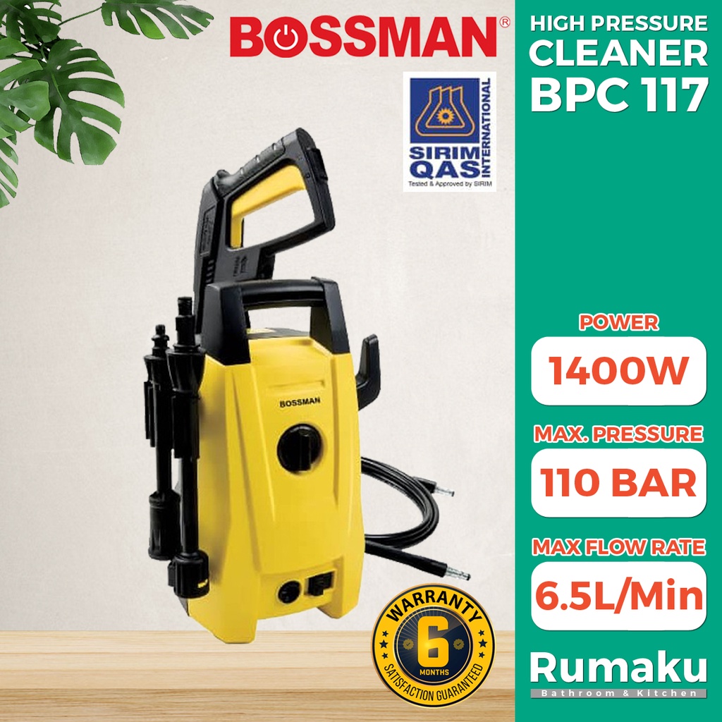 BOSSMAN BPC117 High Pressure Cleaner Waterjet Mesin Cuci Kereta Car Wash Machine
