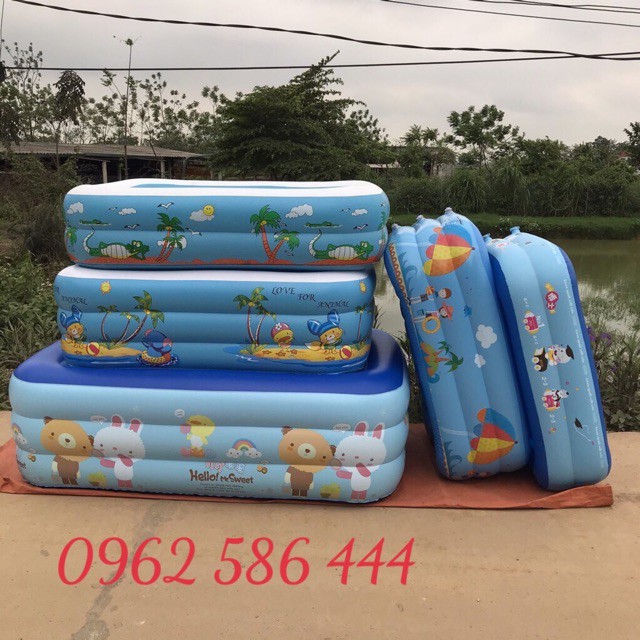 ( Sale )  Bể Bơi Phao Cho Bé - 1m8 +2m1 - 3 Tầng + tặng Kèm Bộ Keo Vá ( ẢNH THẬT )