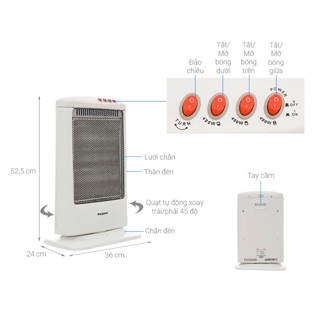 Máy sưởi Kangaroo KG1012C - Máy sưởi halogen, 1200W
