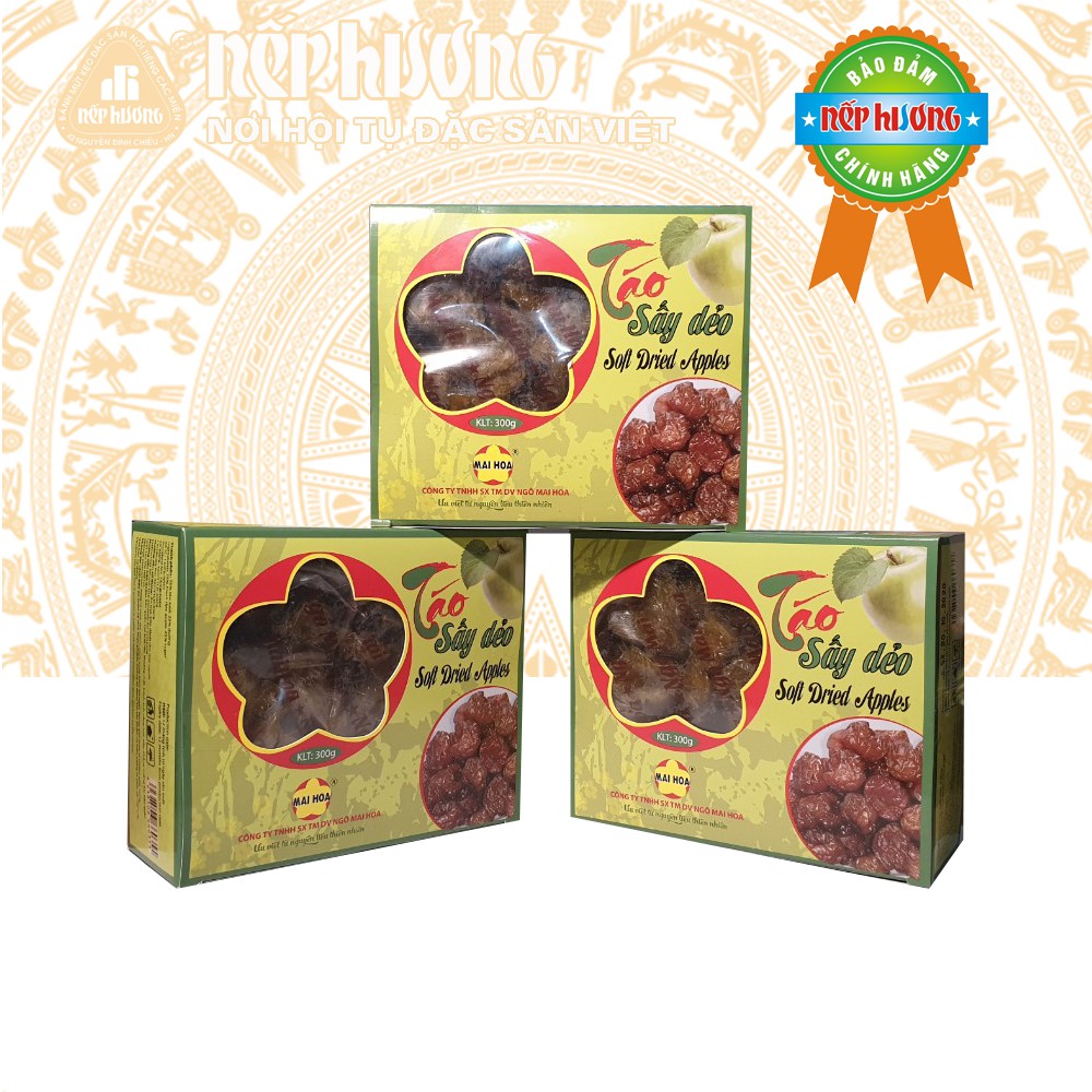 Táo sấy Mai Hoa - hộp 300g - đặc sản Đà Lạt