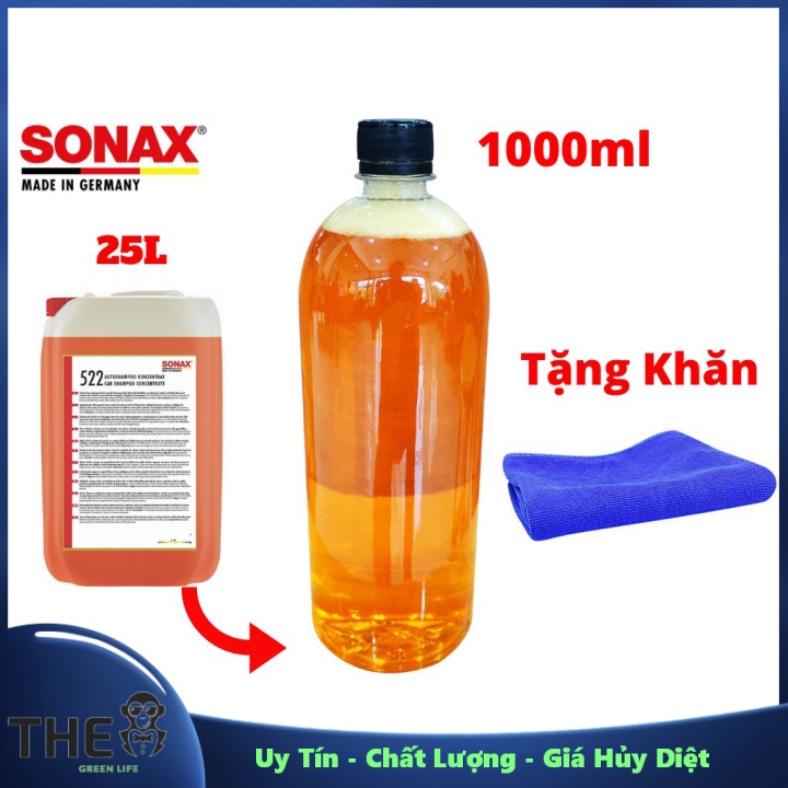 Nước Rửa Xe Sonax Gloss Shampoo 314300 1000ml Đậm Đặc Từ Bình 25l Tặng Khăn  - Uy Tín _Chất Lượng _Giá Hủy Diệt