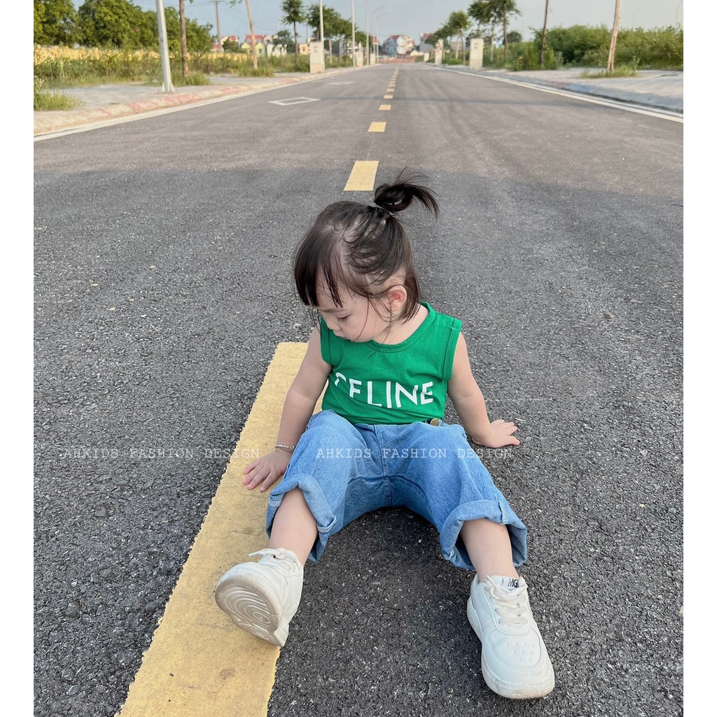 Set áo celinn kèm quần jean mềm cho bé