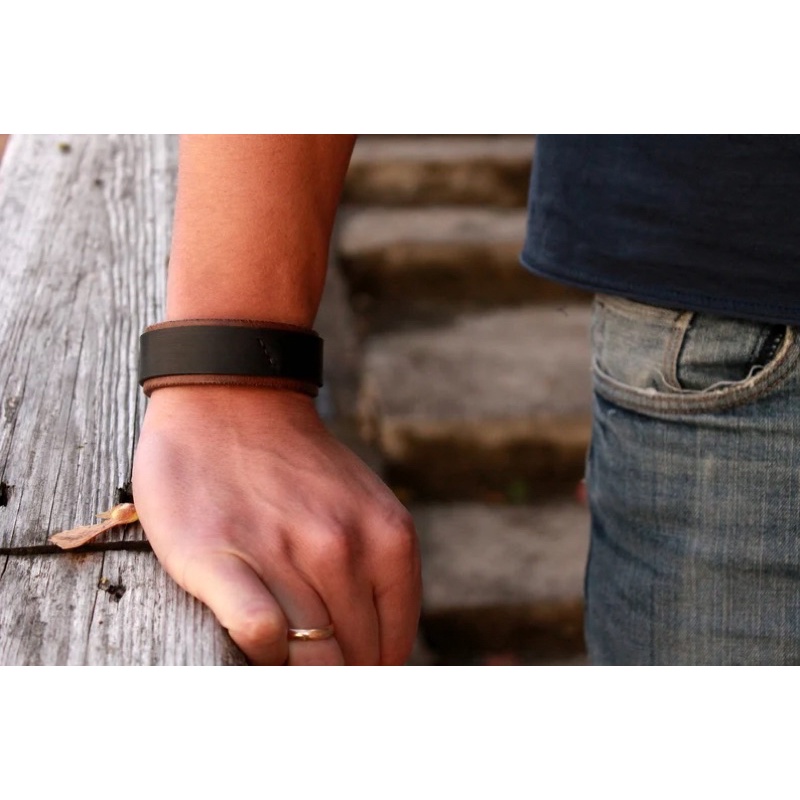 Vòng Da Đeo Tay Unisex Da thật Làm Thủ Công
