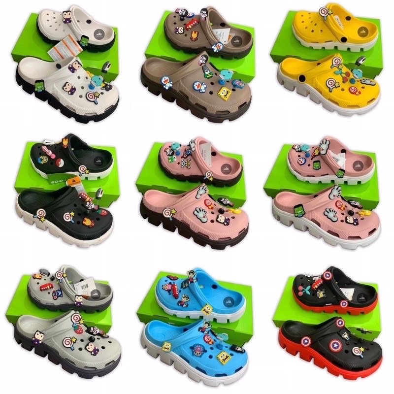 Dép cross , dép sục nữ nam duet hàn quốc đi mưa cao cấp đẹp nhất tặng 12 sticker , full tag