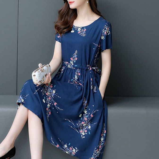 Đầm Cotton Lụa Dáng Ôm Dài Vừa Vặn Có Túi Phong Cách Phương Tây Thời T