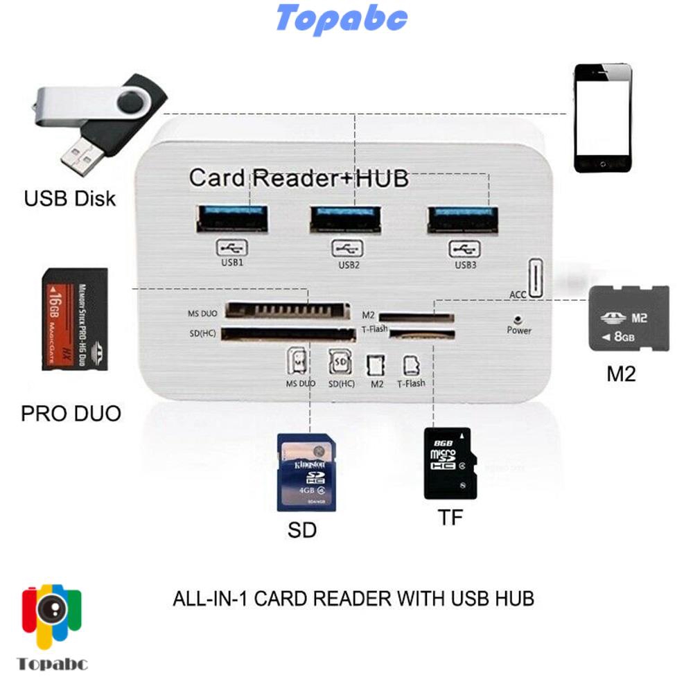 TOP 1pc Reader Adapter Memory Card USB-C MS SD M2 TF Multi-In-1 USB 3.0 Hub