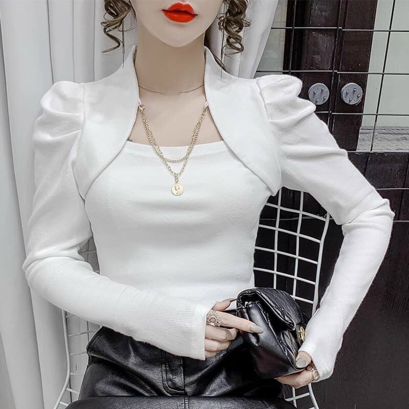 ÁO KIỂU TIỂU THƯ SANG CHẢNH KÈM DÂY CHUYỀN vkv