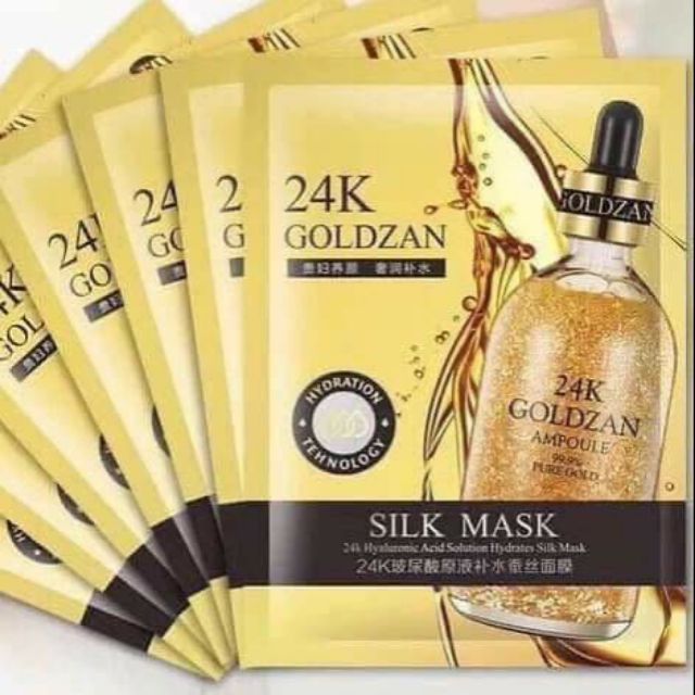 Mặt nạ lụa vàng 24k Goldzan (hộp 10 miếng)