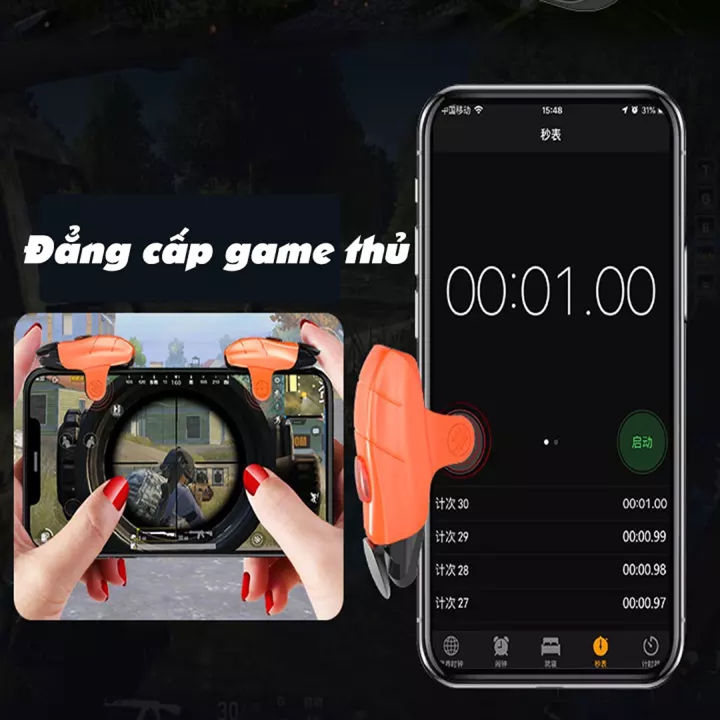 Nút bắm FX3 TOT06 | Auto táp cực nhanh với 4 cấp độ chuyên dùng để chơi game Mobile ( Pubg Mobile, Freefire) phụ kiện ch