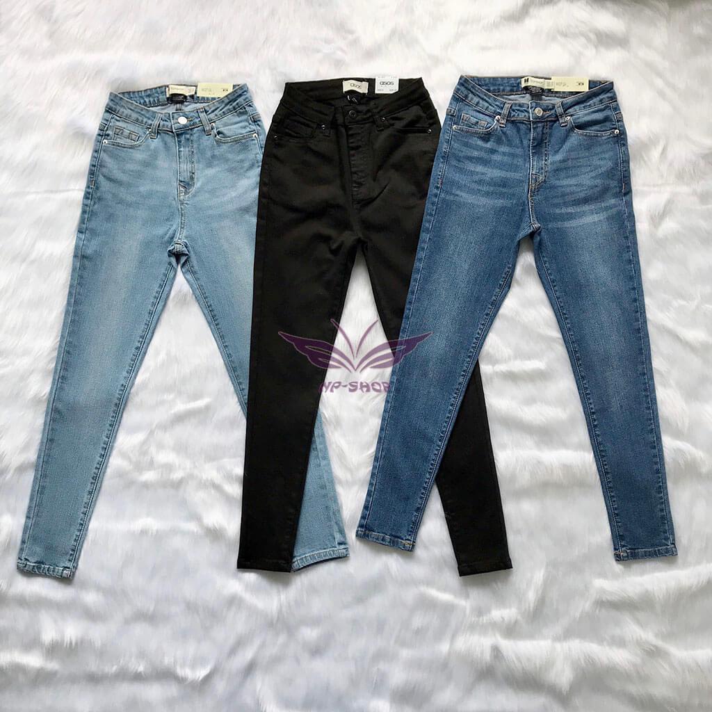 Quần skinny jean nữ lửng lưng cao, quần bò ôm cạp cao 9 tấc co giãn NPQUAN022
