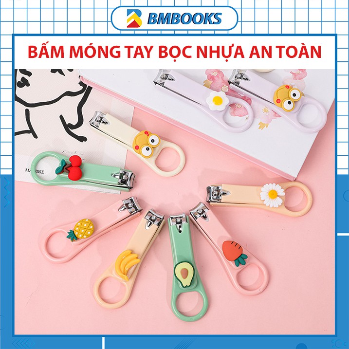 Bấm móng tay cute có dũa bọc nhựa thiết kế xinh xắn gắn móc treo BMBooks