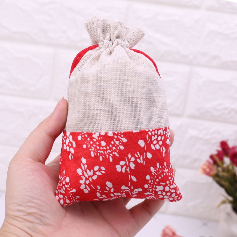 Túi rút dây bằng vải cotton lanh dùng để đựng trang sức/làm quà tặng